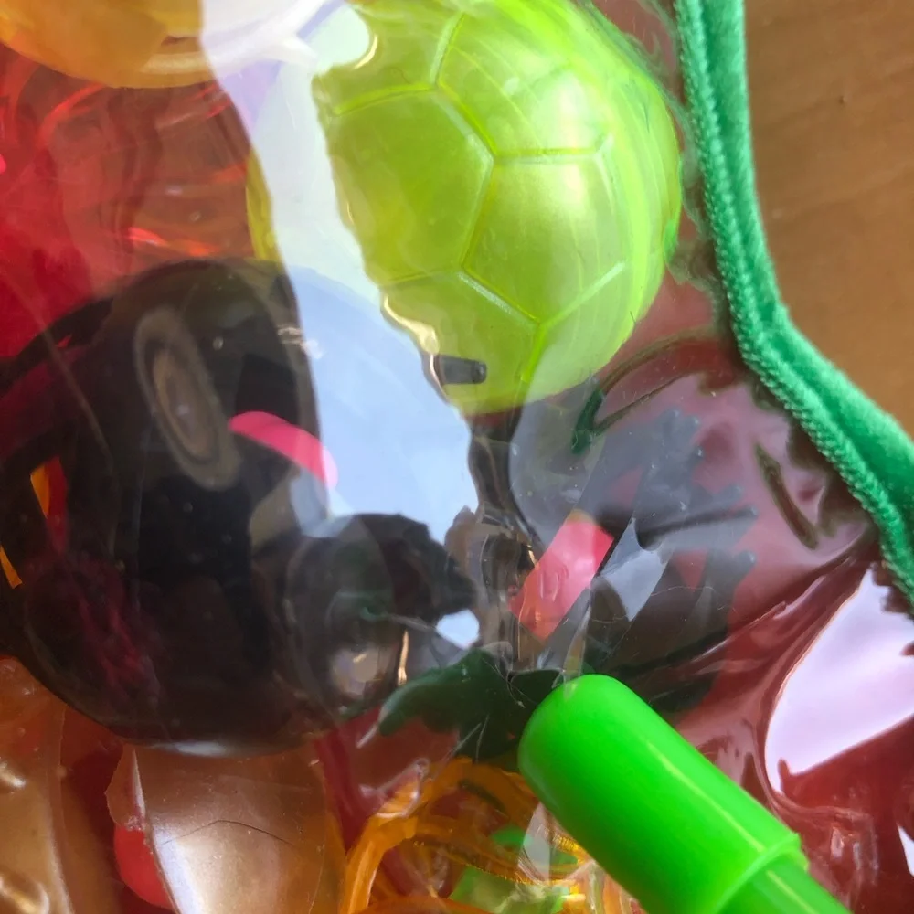 Green 'Nice Kitty!' Cat Toy Stocking with Neon Toy Mix